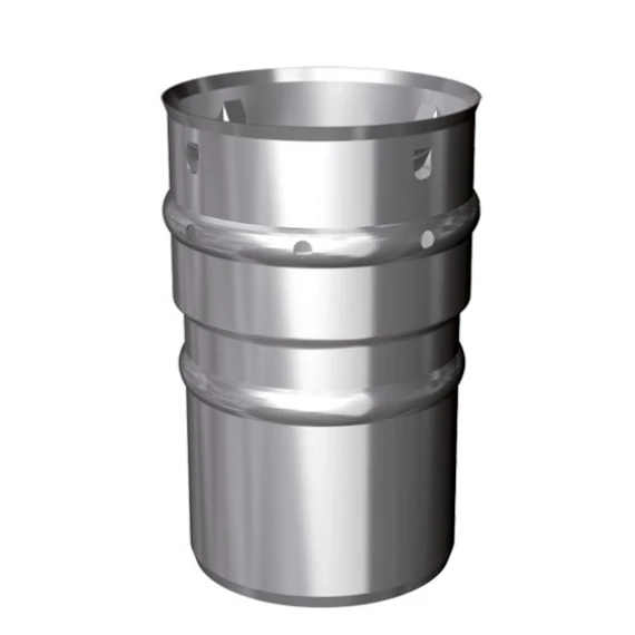 INOX flexi-merev átalakító idom, alsó D80 (kondenzációs)